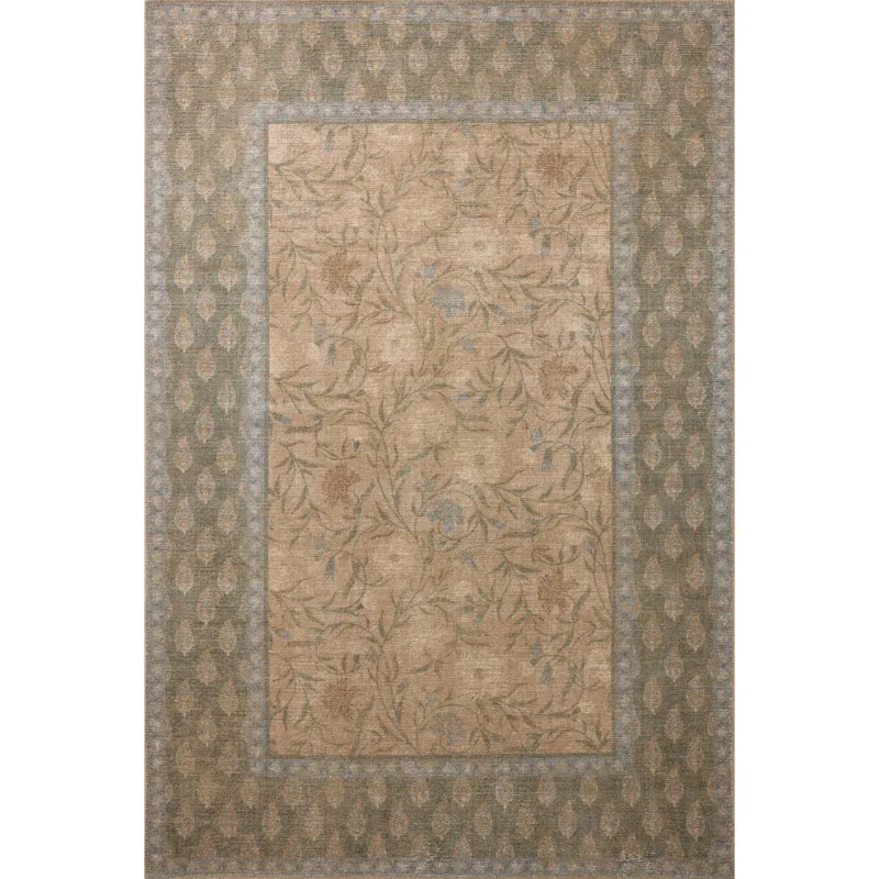 Edinburgh Rug 01 | Rifle Paper Co. X Loloi | Sand / Green
