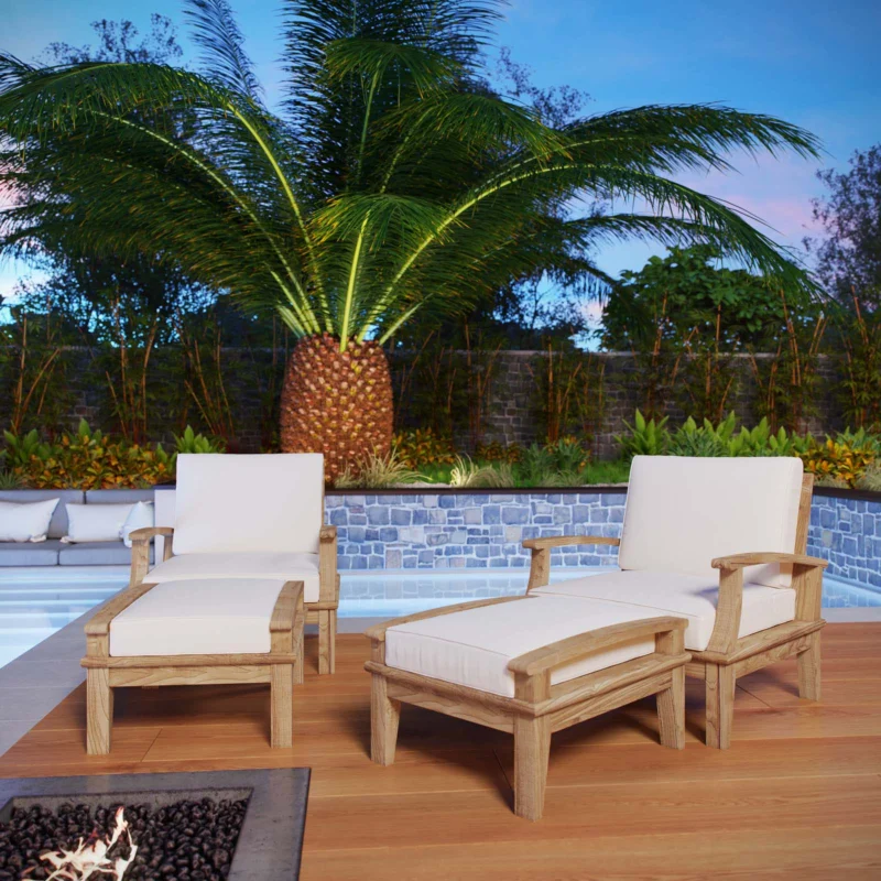 Marina 4 Piece Outdoor Patio Teak Set By Modway - EEI-1537 | Outdoor Sofas, Loveseats & Sectionals | Modishstore - 1