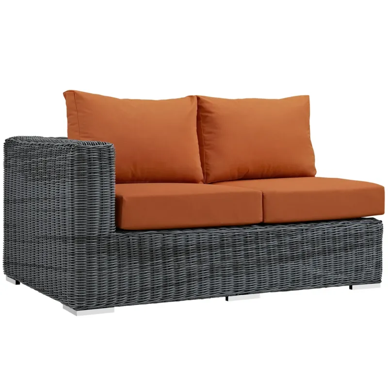 Summon Outdoor Patio Sunbrella® Left Arm Loveseat By Modway - EEI-1872 | Outdoor Sofas, Loveseats & Sectionals | Modishstore - 1