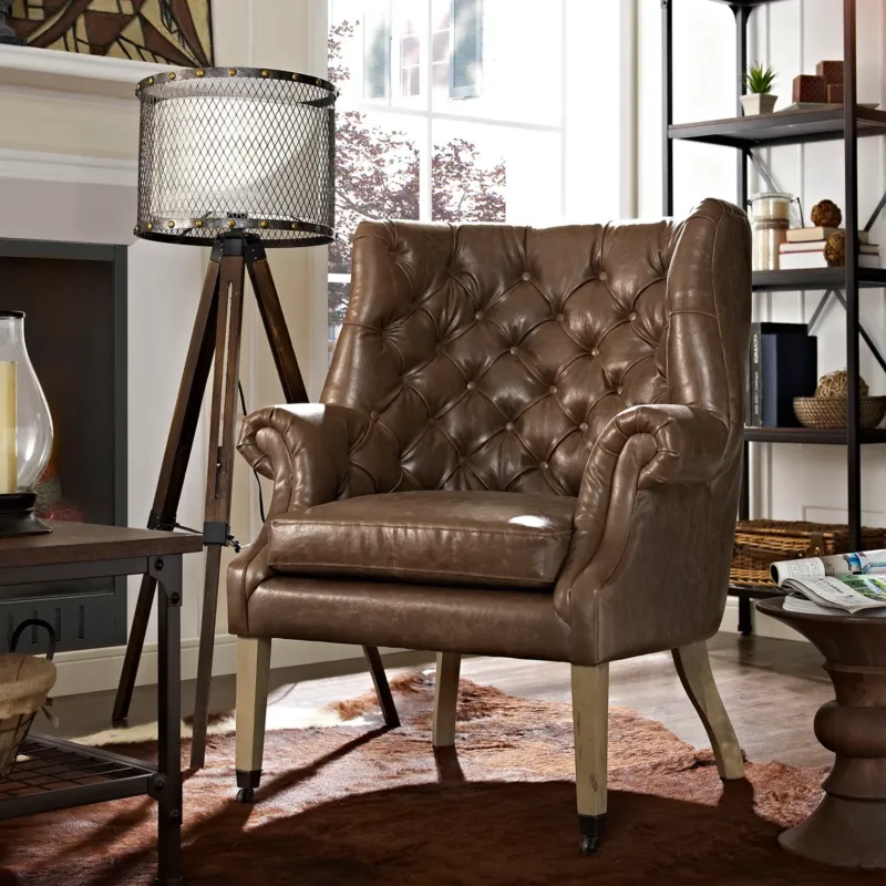 Chart Upholstered Vinyl Lounge Chair By Modway - EEI-2147 | Lounge Chairs | Modishstore - 1