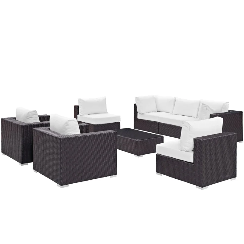 Modway Convene 8 Piece Outdoor Patio Sectional Set - EEI-2203 - EEI-2203 | Outdoor Sofas, Loveseats & Sectionals | Modishstore - 1