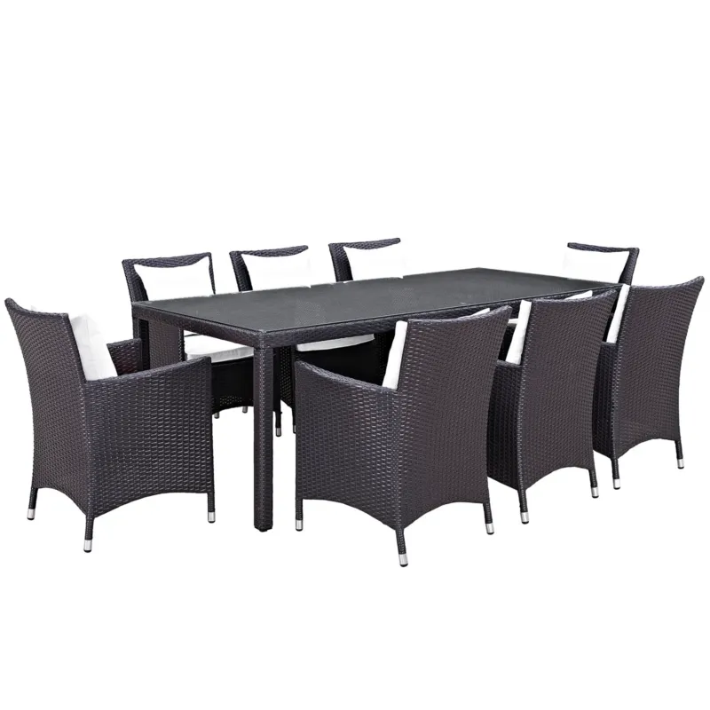 Modway Convene 9 Piece Outdoor Patio Dining Set - EEI-2217 | Outdoor Dining Sets | Modishstore - 1
