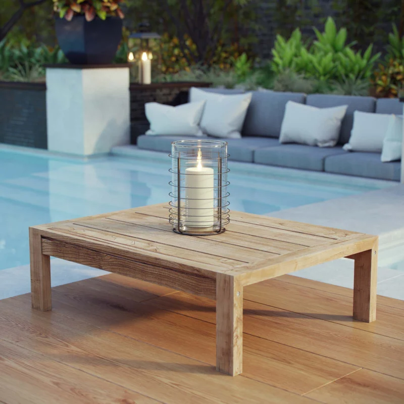 Modway Upland Outdoor Patio Wood Coffee Table - EEI-2710 | Outdoor Tables | Modishstore - 1