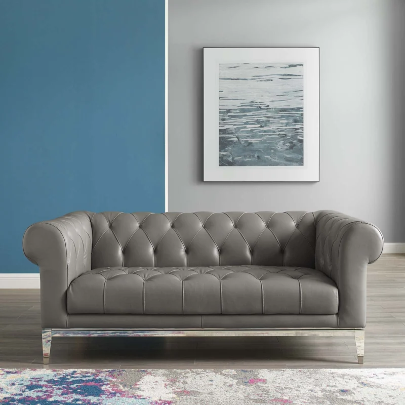 Modway Idyll Tufted Button Upholstered Leather Chesterfield Loveseat - EEI-3442 | Loveseats | Modishstore - 1
