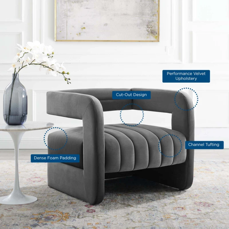 Modway Range Tufted Performance Velvet Accent Armchair - EEI-3920 | Armchairs | Modishstore - 1