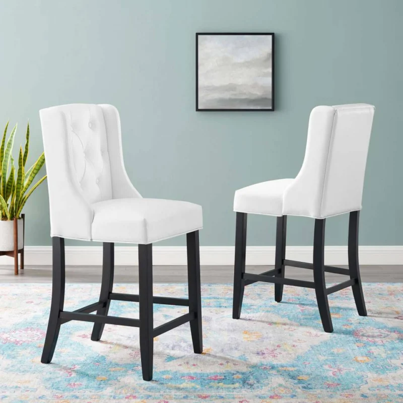 Modway Baronet Counter Bar Stool Faux Leather Set of 2 - EEI-4021 | Bar Stools | Modishstore - 1