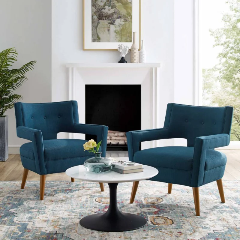 Modway Sheer Upholstered Fabric Armchair Set of 2 - EEI-4082 | Armchairs | Modishstore - 1