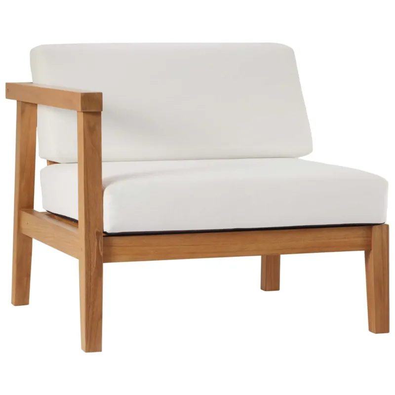 Modway Bayport Outdoor Patio Teak Wood Left-Arm Chair - EEI-4128 | Outdoor Chairs | Modishstore - 1
