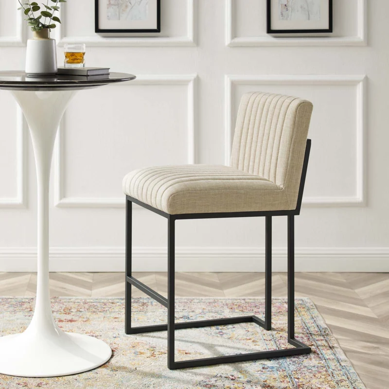 Indulge Channel Tufted Fabric Counter Stool By Modway - EEI-4653 | Bar Stools | Modishstore - 1