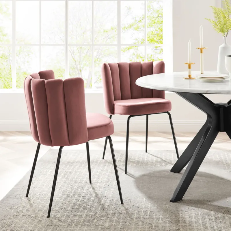 Modway Virtue Performance Velvet Dining Chair Set of 2 - EEI-4675 | Dining Chairs | Modishstore - 1