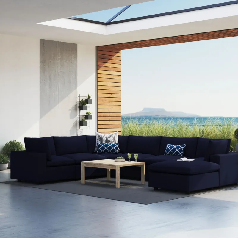 Modway Commix 7-Piece Sunbrella® Outdoor Patio Sectional Sofa - EEI-5592 | Outdoor Sofas, Loveseats & Sectionals | Modishstore - 1