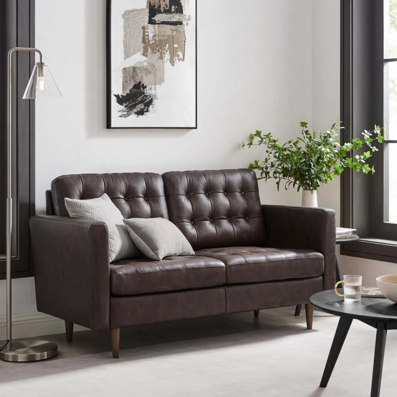 Exalt Tufted Vegan Leather Loveseat By Modway - EEI-6100 | Loveseats | Modishstore - 1
