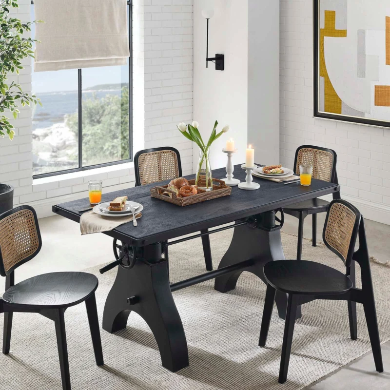 Genuine 60" Crank Adjustable Height Dining Table and Computer Desk By Modway - EEI-6148 | Dining Tables | Modishstore - 1