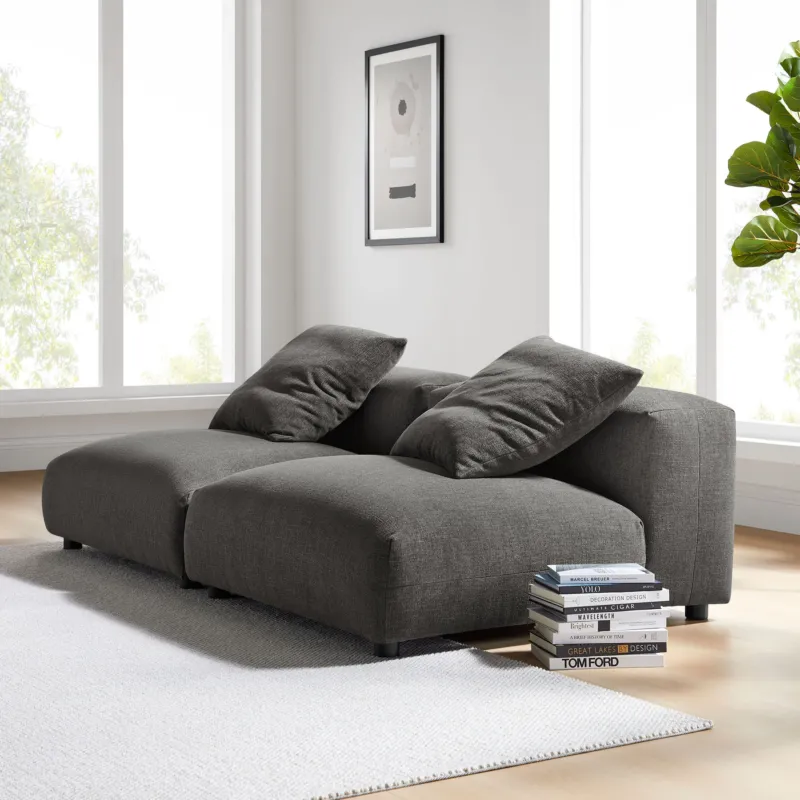 Solace 2-Piece Modular Upholstered Fabric Sofa by Modway | Sofa Set | Modishstore - 1