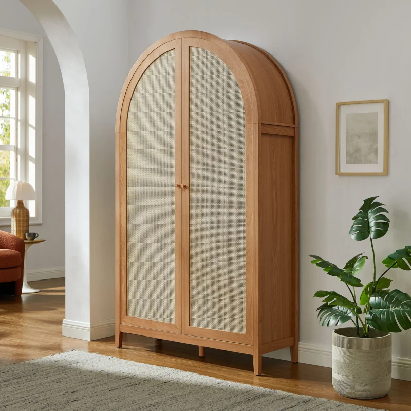 Calista 79" Tall Wide Rattan Arched Storage Cabinet by Modway | Cabinests | Modishstore - 1