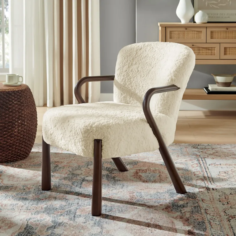 Arden Faux Shearling Accent Armchair by Modway