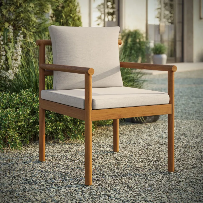 Eleni Outdoor Patio Teak Wood Rope Dining Chair by Modway