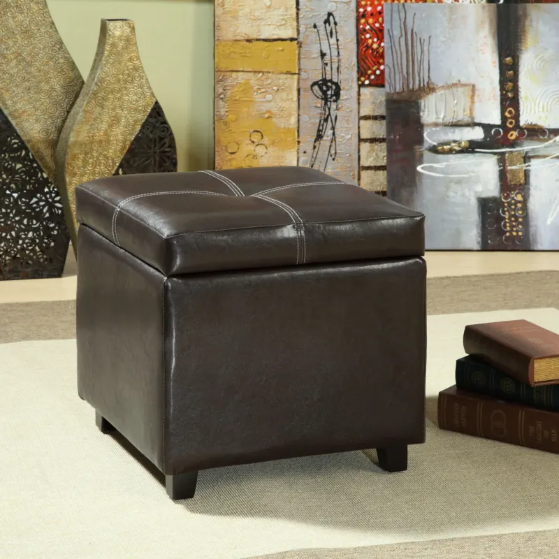 Modway Treasure Upholstered Vinyl Ottoman - Espresso - EEI-814 | Ottomans | Modishstore - 1