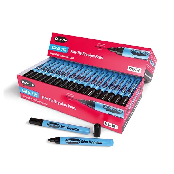 Show-me Drywipe Marker Fine Tip Black (Pack of 100) FPCP100