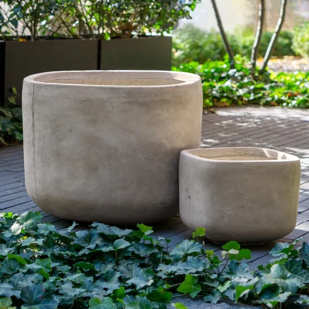 Urbano Tombo Short Planters Set Of 2 By Gold Leaf Design Group | Planters, Troughs & Cachepots | Modishstore