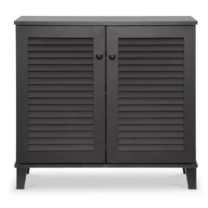 Baxton Studio Coolidge Espresso Shoe-Storage Cabinet | Modishstore | Cabinets