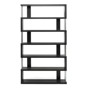 Baxton Studio Barnes Dark Brown Six-Shelf Modern Bookcase | Modishstore | Bookcases