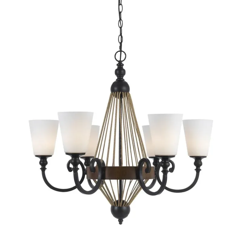 Cal Lighting FX-3563/6 6 Light Monticello Chandelier | Modishstore | Chandeliers