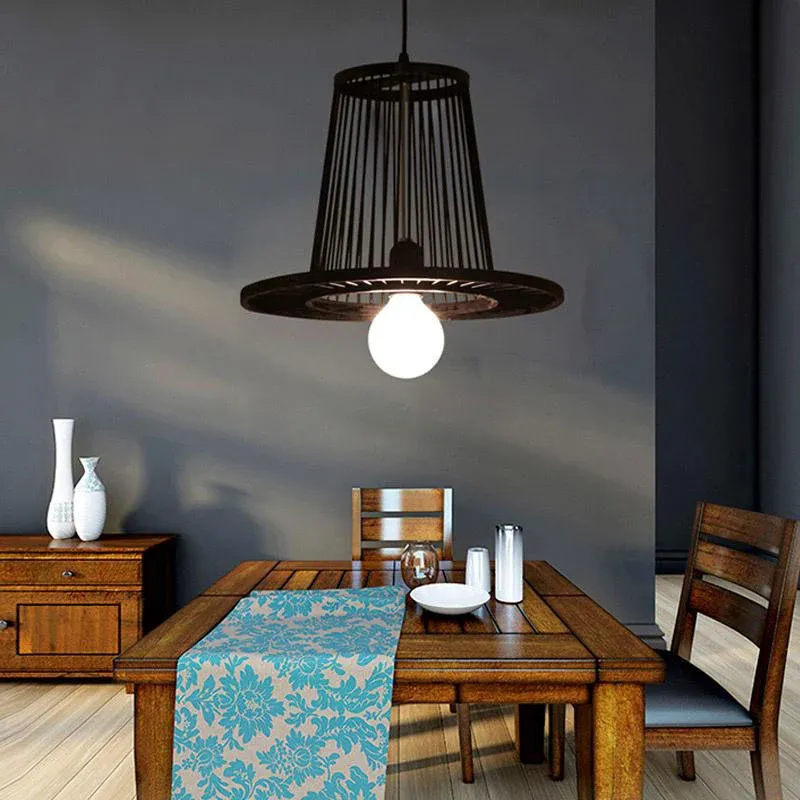 Bamboo Shade Hat Pendant Light By Artisan Living | ModishStore | Pendant Lamps