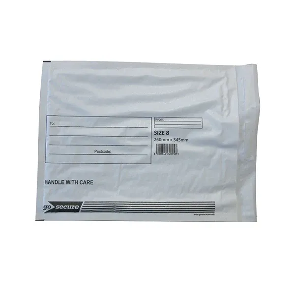GoSecure Bubble Envelope Size 8 Internal Dimensions 260x345mm White (Pack of 50) KF71454