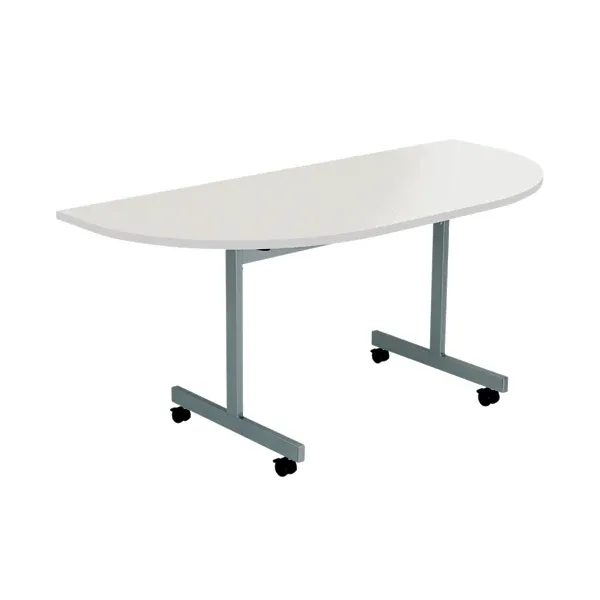 Jemini D-End Tilt Table 1600x800x720mm White/Silver KF822523