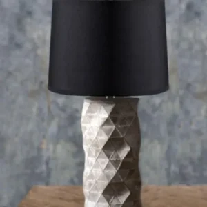 Vagabond Vintage Cement Mini Lamp with Black Shade | Modishstore | Table Lamps