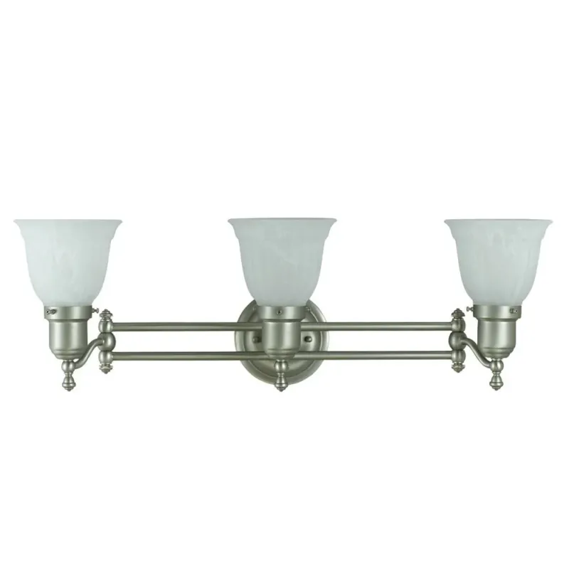 Cal Lighting LA-193-S/BRS Hotel 3 Light Bathroom Light | Modishstore | Wall Lamps