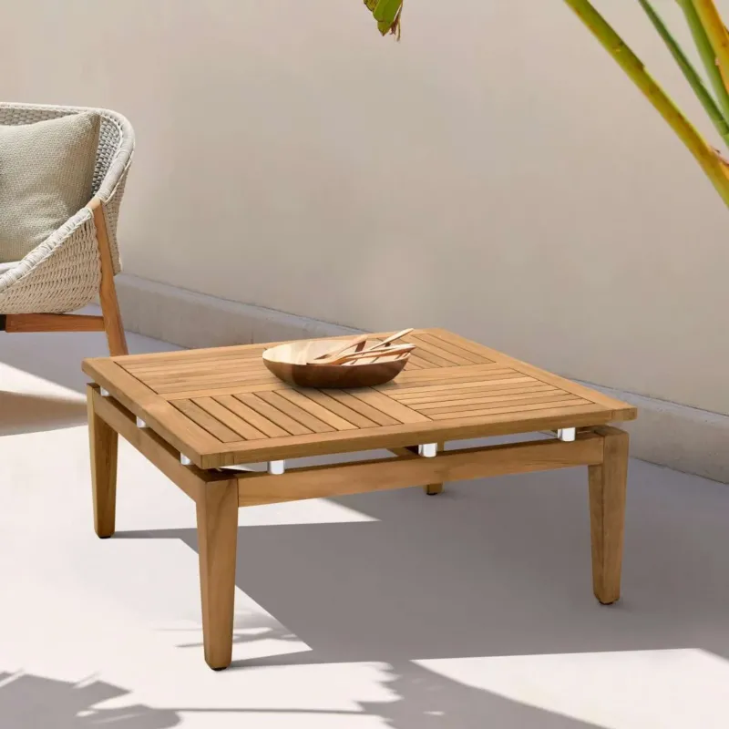 Arno Outdoor Square Teak Wood Coffee Table By Armen Living | Outdoor Tables | Modishstore