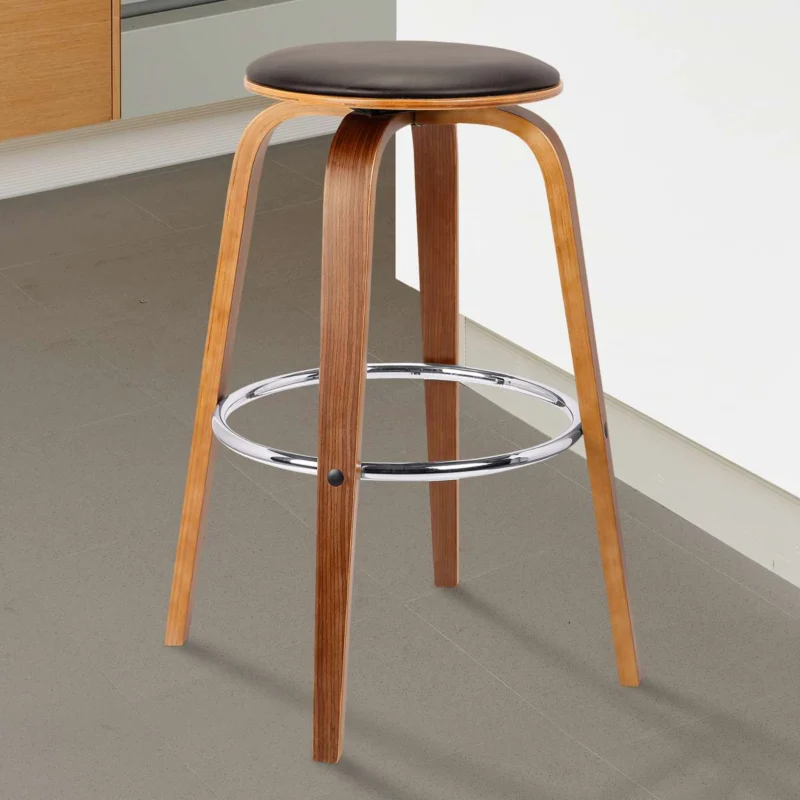 Harbor 26" Counter Height Backless Swivel Brown Bar Stool By Armen Living | Bar Stools | Modishstore