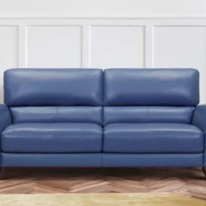 Kester 81" Square Arm Blue Genuine Leather Sofa By Armen Living | Sofas | Modishstore