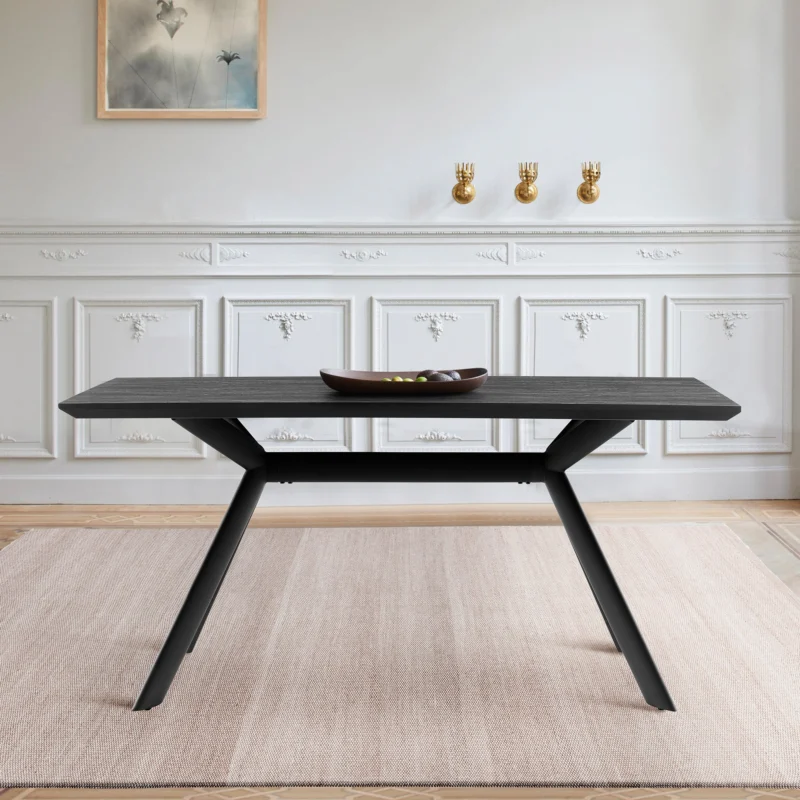 Margot Dark Gray Rectangular Dining Table with Black Finish By Armen Living | Dining Tables | Modishstore