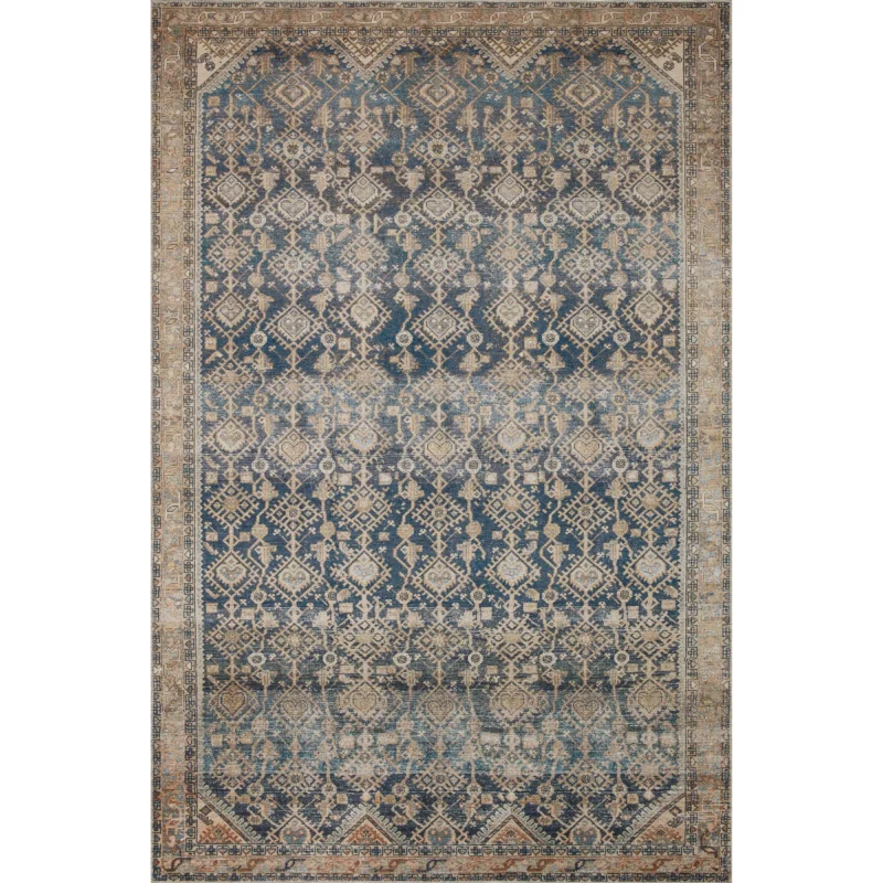 Lenna Rug 01 | Magnolia Home By Joanna Gaines X Loloi | Indigo / Natural