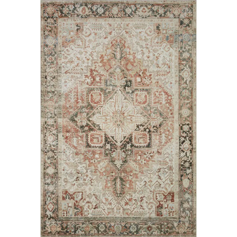 Lenna Rug 03 | Magnolia Home By Joanna Gaines X Loloi | Rust / Charcoal