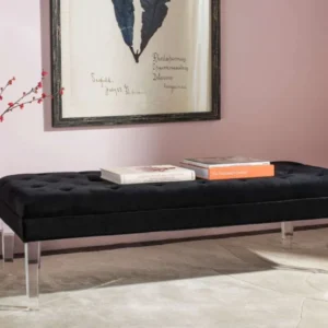 Safavieh Abrosia Tufted Bench - Black | Benches | Modishstore