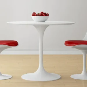 Tulip 36" Fiberglass Dining Table & Chairs 3Pc Set By Modholic | Dining Sets | Modishstore