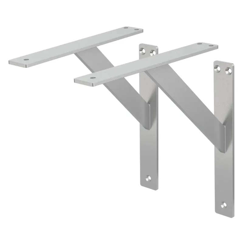 Zwei Aluminium-Wandhalterungen in einem klaren Design.