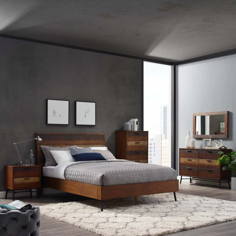 Modway Arwen Queen Rustic Wood Bed - MOD-5831 | Beds | Modishstore - 1