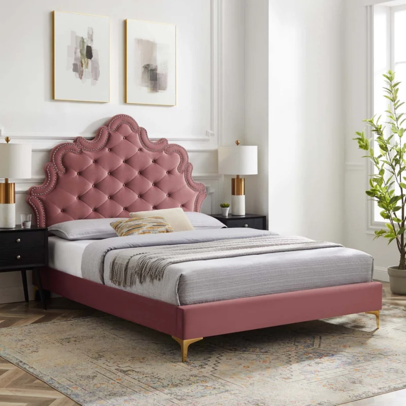 Sasha Button-Tufted Performance Velvet Full Bed By Modway - MOD-6802 | Beds | Modishstore - 1