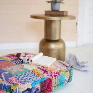 Square kantha floor cushion By Kalalou | Modishstore | Pillows