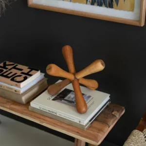 Reclaimed Wood Natural Jack Decor By Kalalou | Ornaments | Modishstore