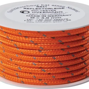 Reflektorschnur Safety Reflector 50 m x 2 mm Polyester orange OVERMANN – UV-beständig & reißfest