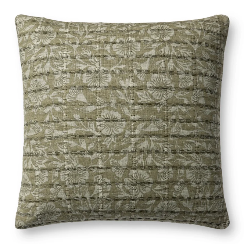 Jean Pillow | Jean Stoffer X Loloi | Green / Grey