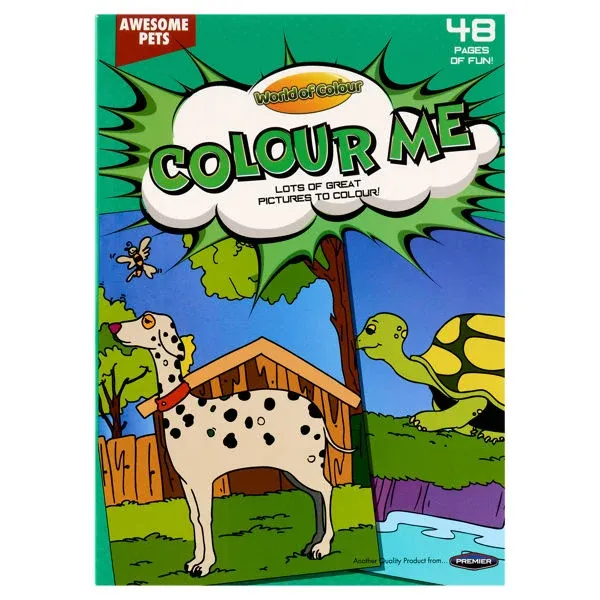 World of Colour A4 48 Page Colouring Book - Pets