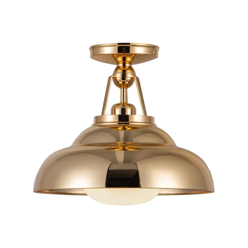 Palmetto 12" Semi-Flush Mount | Polished Brass
