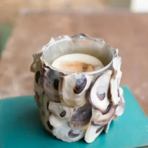 Oyster Shell Round Candle Holder Set Of 4 By Kalalou | Candle Holders | Modishstore
